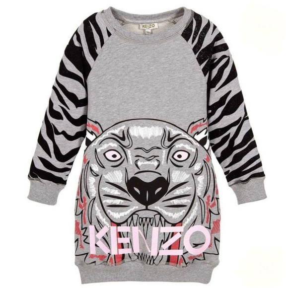 KENZO Kids Tiger Sweatshirt Dress Youth 14 Women’s Small - Picture 1 of 12